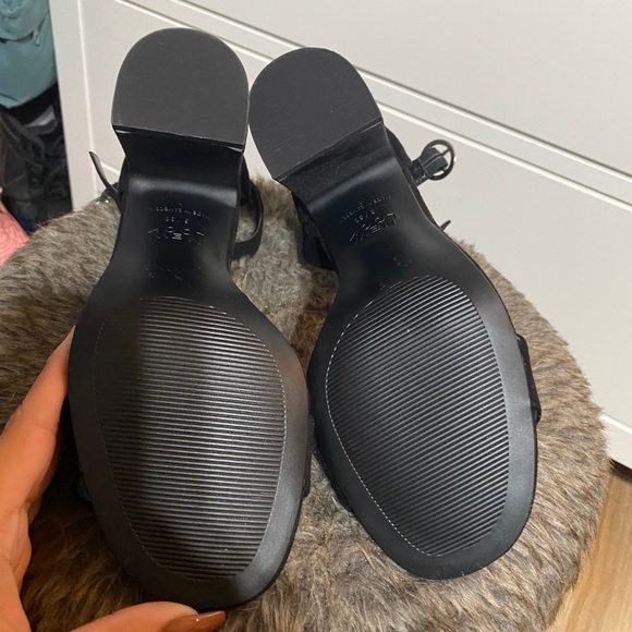 New Look Open toe blocked heel in black suede - Picture 4 of 4